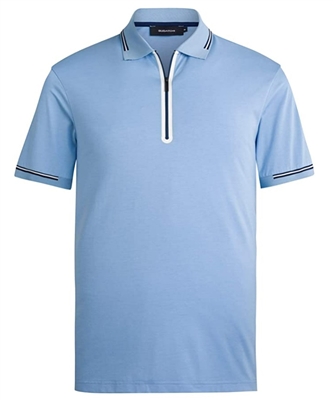 BUGATCHI 1/2 Zip Golf Shirt, Sky
