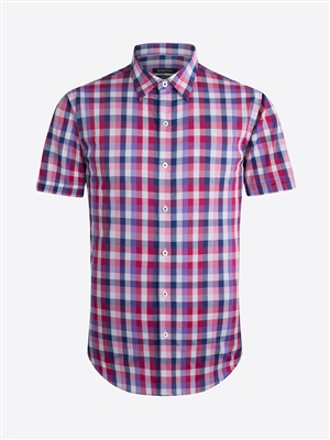 Bugatchi | Short Sleeve Shirt | Plum