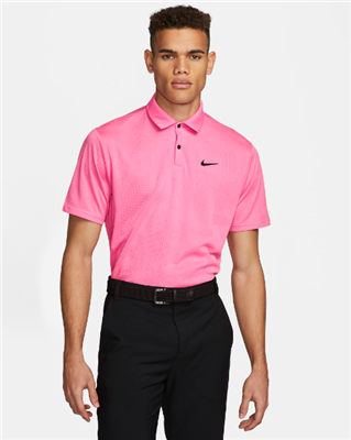 Nike Menâ€™s Jacquard Dri-Fit Tour Polo, Pink