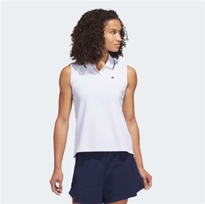 Adidas Womenâ€™s Go-To Pique Sleeveless Shirt, White