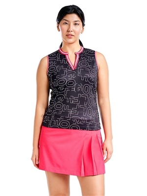 Nivo Women's Vivian Sleeveless Mock, Black/White