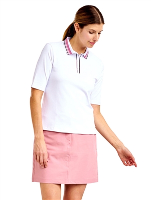 Nivo Women's Evelyn Polo, White/Pink