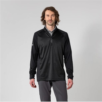 Levelwear Menâ€™s Radial CL Logo Quarter Zip, Black