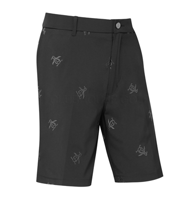 Original Penguin Space Dyed Pete Embroidered Golf Shorts, Black Caviar
