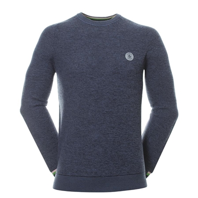 Original Penguin Golf Pete's Birdseye Crew Neck, Deep Navy