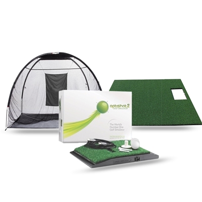 Optishot 2 Golf Simulator + Golf Mat + Net  (Golf in a Box)