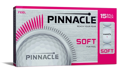 Ladies Pinnacle Soft Golf Ball 15-Pack - White with Pink Numbers