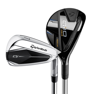 Taylormade Qi10 Combo Iron Set, Steel+Graphite Rescue