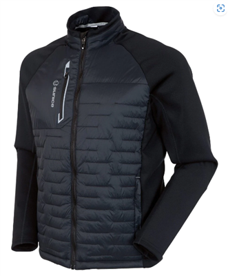 Sunice Menâ€™s Hamilton Thermal Hybrid Jacket, Black/Magnesium