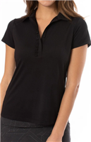 Golftini Women's Short Sleeve Polo, Black