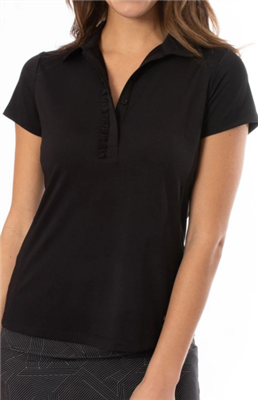 Golftini Women's Short Sleeve Polo, Black