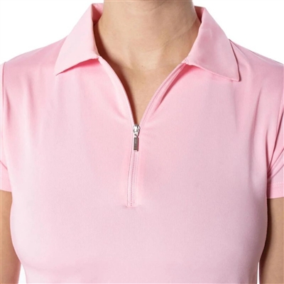 Golftini Women's Short Sleeve Polo, Light Pink