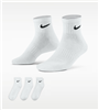 Nike Everyday Ankle Socks, White, 3-Pack