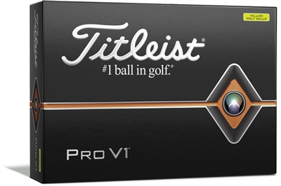 Titleist 2019 Pro V1 Golf Balls - Yellow (1 dozen)