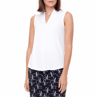 Swing Control Bamboo Sleeveless Top, White