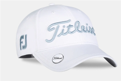 Ladies Titleist Tour Performance Ball Marker Hat, White/Sky