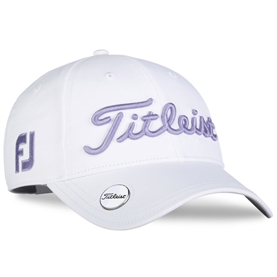 Ladies Titleist Tour Performance Ball Marker Hat,White/Lavender