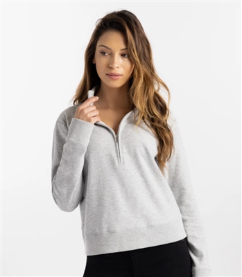 Morguard TravisMathew Womens Cloud 1/2 Zip, Heather Light Grey