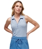 Morguard TravisMathew Womens Featherweight Active SL Polo, Heather Blue