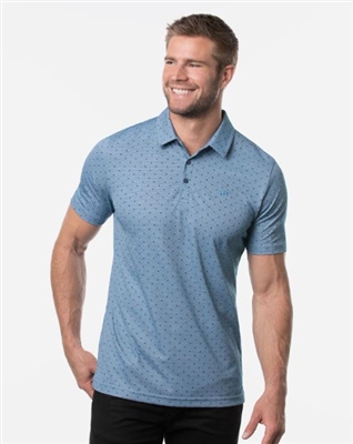 TravisMathew High Spirits Polo, Heather Blue