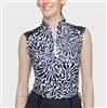 Kastel Women's Climbing Vine Sleeveless Top, White/Black