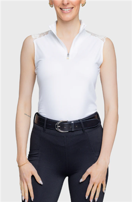 Kastel Women's Lace Sleeveless Top, White