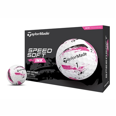 TaylorMade SpeedSoft Golf Balls, Pink Ink
