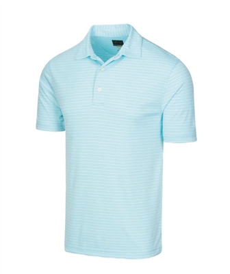 Greg Norman Protek Oxford Stripe Polo, Aqua