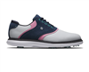 FootJoy Men's Traditions Saddle Energy Golf Shoes, White/Navy/Pink