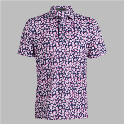 G/FORE Men's Optic Floral Tech Stretch Jersey Polo, Blush