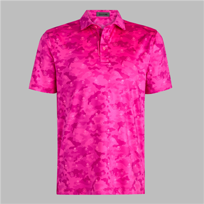 G/FORE Men's Icon Camo Tech Stretch Jersey Polo, Knockout Pink