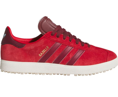 Adidas Unisex Gazelle Spikeless Golf Shoes, Better Scarlet/Cloud White/Clear Sky