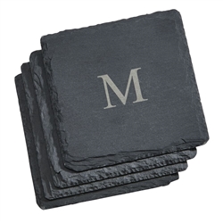 Personalized natural slate coaster gift set | affordable wedding party gift | Nuptial Necessities