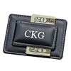 Personalized Black or Brown Leather Money Clip & Card Holder | Nuptial Necessities