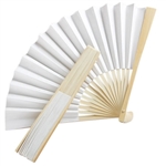 Elegant White Folding Fan in Paper and Wood wedding or party favor | Nuptial Necessities