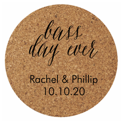 Personalized square or round cork coasters affordable wedding or party favor | Nuptial Necessities