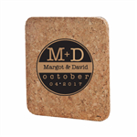 Personalized Cork Coaster Set affordable gift or favor | Nuptial Necessities