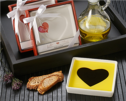 Love Infused Olive Oil and Balsamic Dipping Plate | Wedding or Party Favor