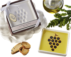 Vineyard select olive oil and balsamic vinegar dipping plate wedding or party favor