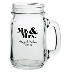 Personalized 16 oz. Mason Jar Decor & Wedding Favor | Nuptial Necessities