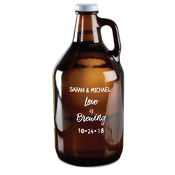 Imprint monogram, initial or special message on this 64 oz. Amber Beer Growler