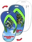 Personalized Flip Flop Shape Luggage Tag with Tropical Theme wedding or party favor | nuptial necessities
