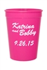 Personalized 12oz. Plastic Stadium Cup for Your Wedding or Party | Nuptial Necessities