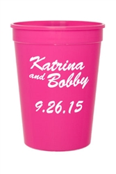 Personalized 12oz. Plastic Stadium Cup for Your Wedding or Party | Nuptial Necessities