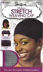 DONNA DELUXE STRETCH WEAVING CAP BLACK #22531 (12PC)