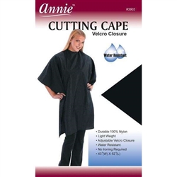 Annie Cutting Cape Velcro Closure Black #3903