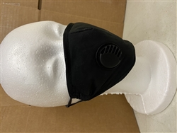 Black Cotton Cover Adjustable Valve Filter Mask Washable (12 Pack)