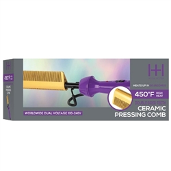 Hot & Hotter Electric Ceramic Pressing Comb, 1 Count, Purple & Gold#5955(EA)