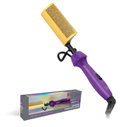 Hot & Hotter Electric Ceramic Pressing Hot Comb Double Teeth, Purple #5966(EA)