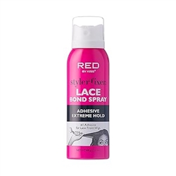 Red by Kiss Hair Glue Spray for Lace Front Wigs, 2oz, Extreme Hold, Water-Resistant, Sweat-Proof, Delicate Removal(EA)